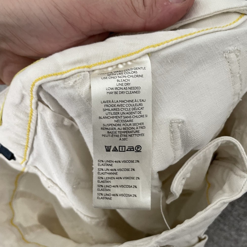Maeve Anthropologie Pants Womens 26 White The Colette Wide Leg Cropped Linen - Picture 11 of 13